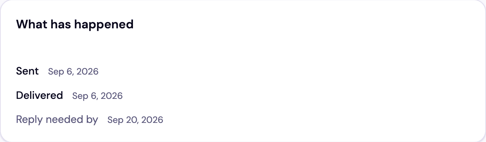 الخط الزمني على ملف حقيقي بعد الإرسال.